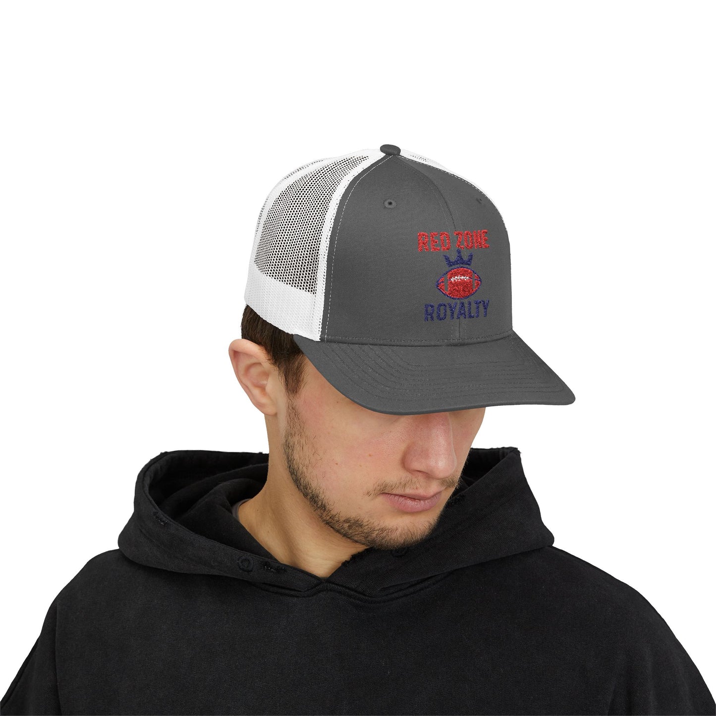 Red Zone Royalty Snapback Trucker Cap, Sports Hat, Football Fan Gear, Gift for Sports Lovers, Custom Embroidered Cap