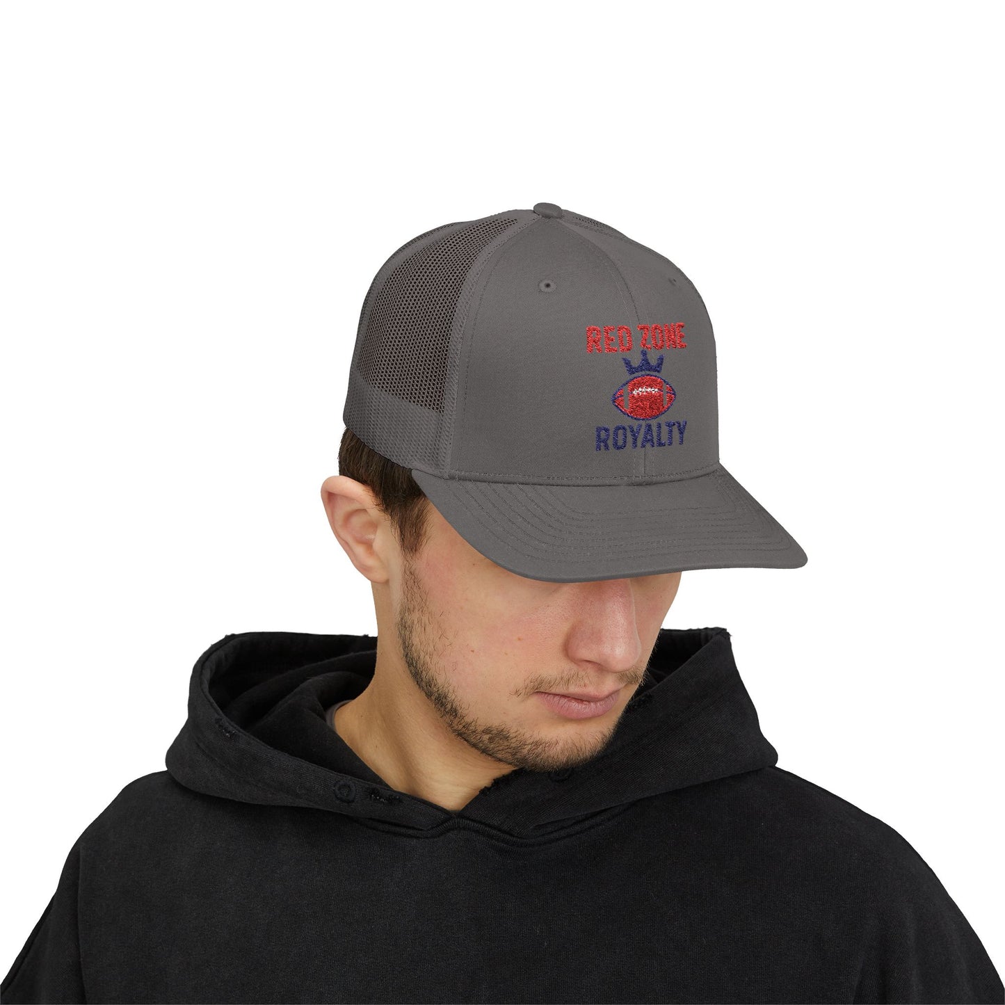 Red Zone Royalty Snapback Trucker Cap, Sports Hat, Football Fan Gear, Gift for Sports Lovers, Custom Embroidered Cap