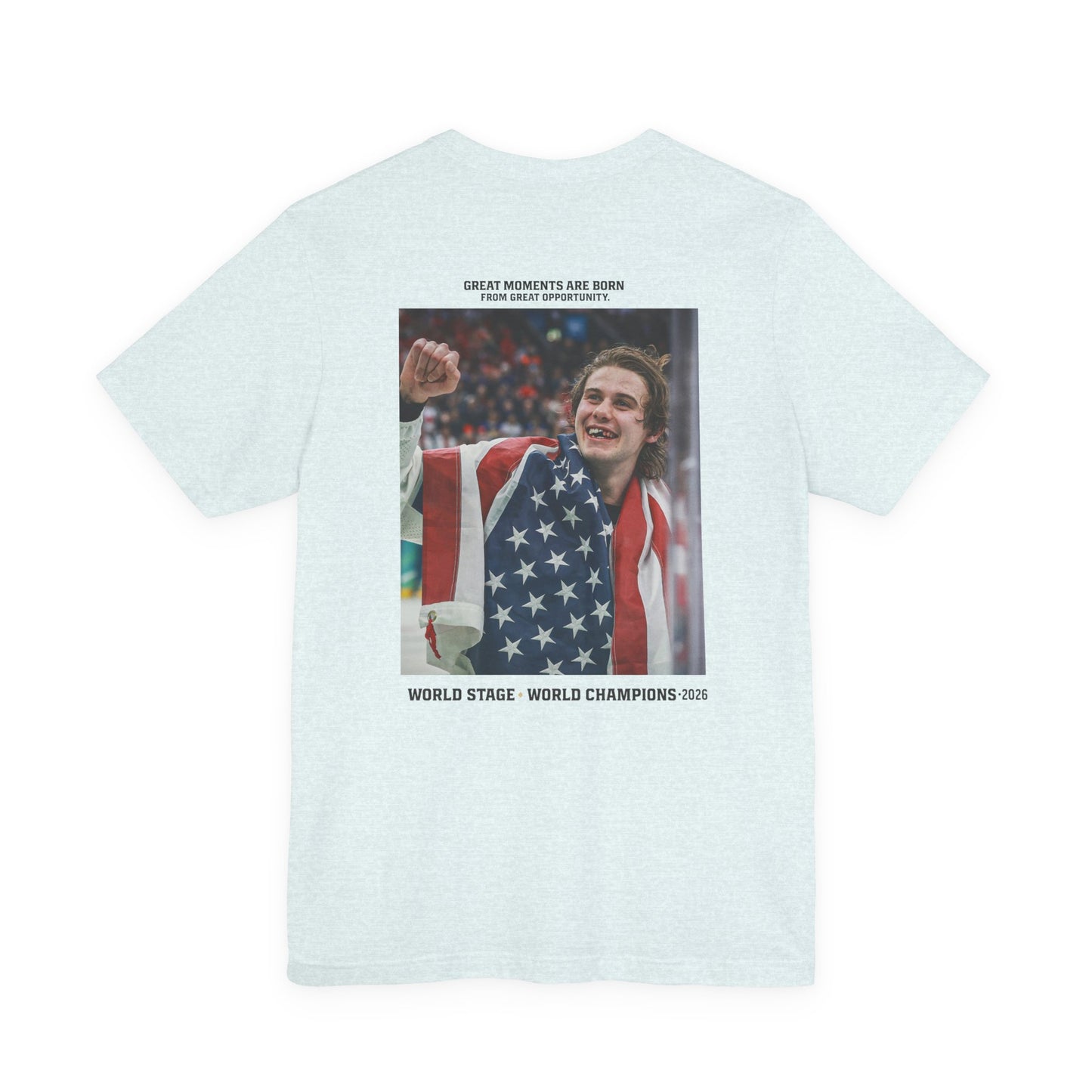 USA Champion Photo Tee — Patriotic Athlete Graphic T-Shirt