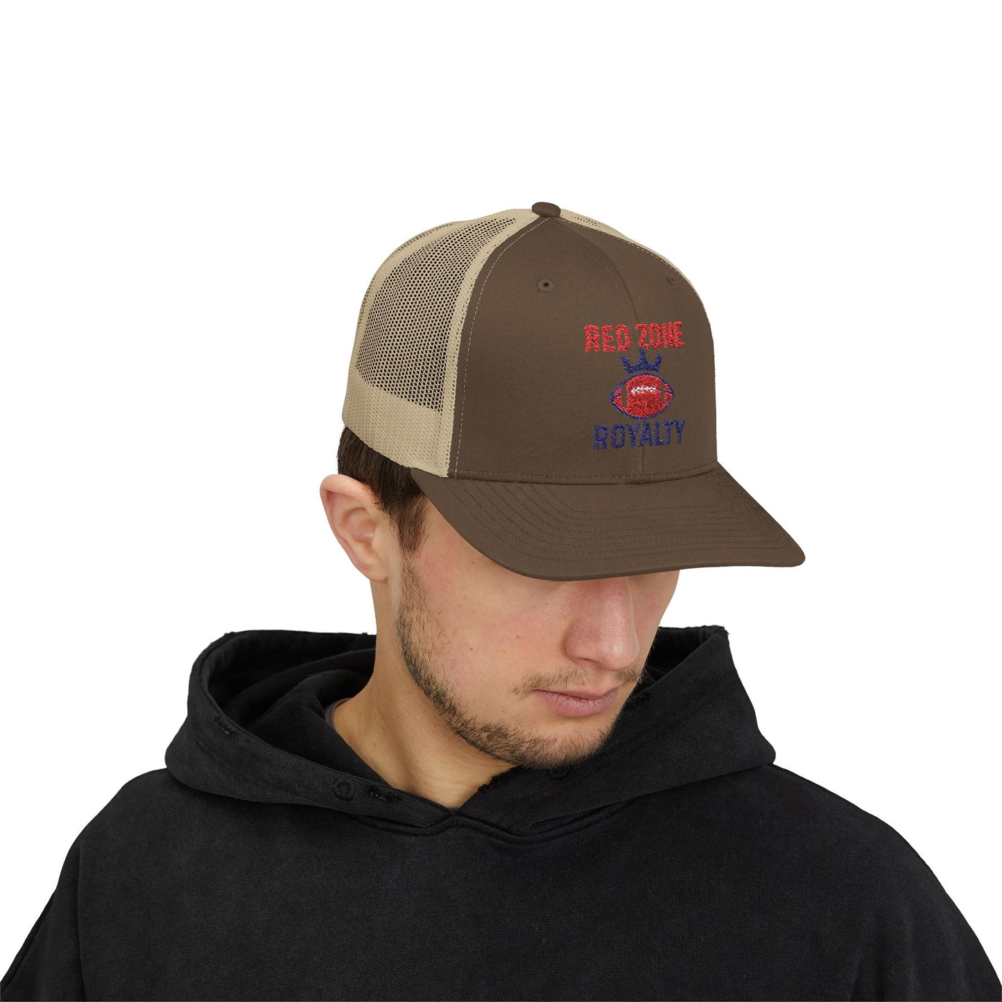 Red Zone Royalty Snapback Trucker Cap, Sports Hat, Football Fan Gear, Gift for Sports Lovers, Custom Embroidered Cap
