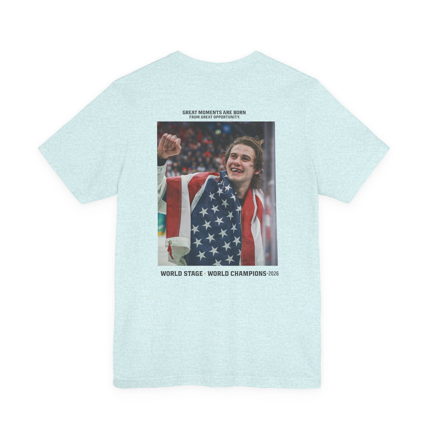 USA Champion Photo Tee — Patriotic Athlete Graphic T-Shirt