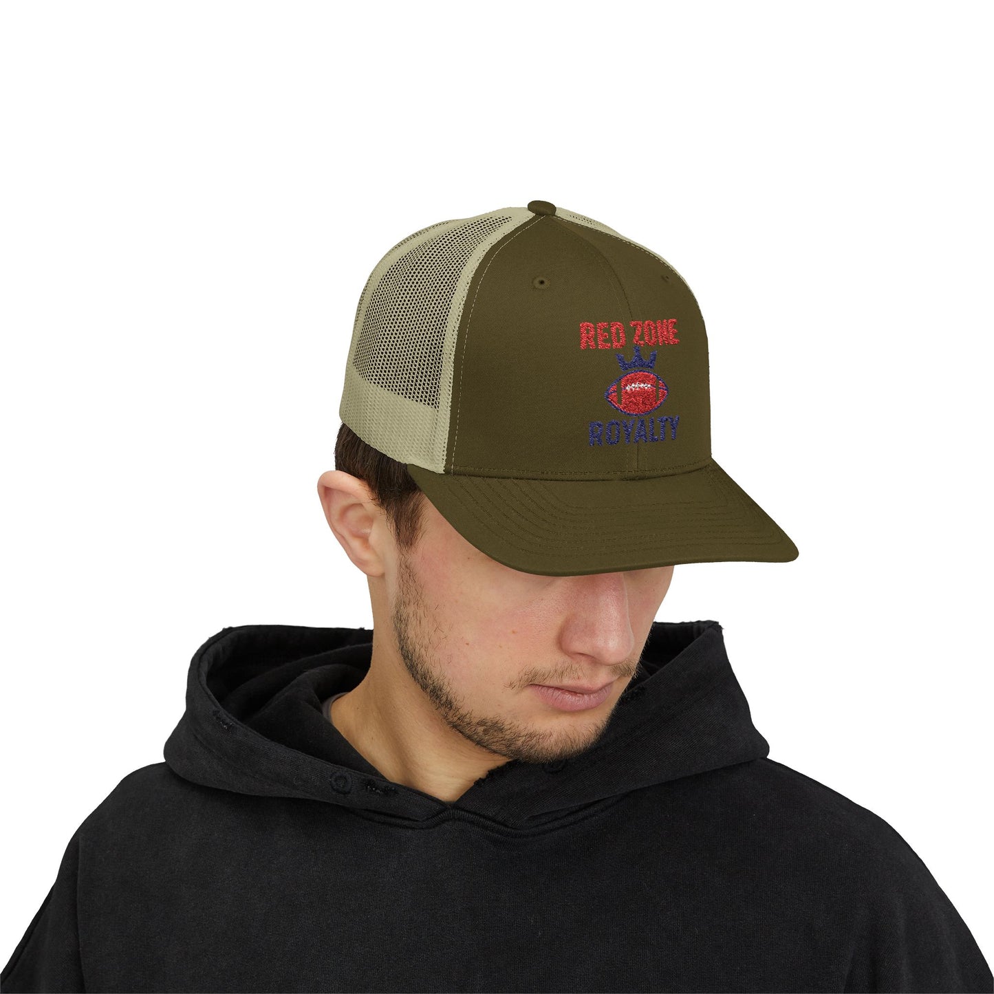 Red Zone Royalty Snapback Trucker Cap, Sports Hat, Football Fan Gear, Gift for Sports Lovers, Custom Embroidered Cap