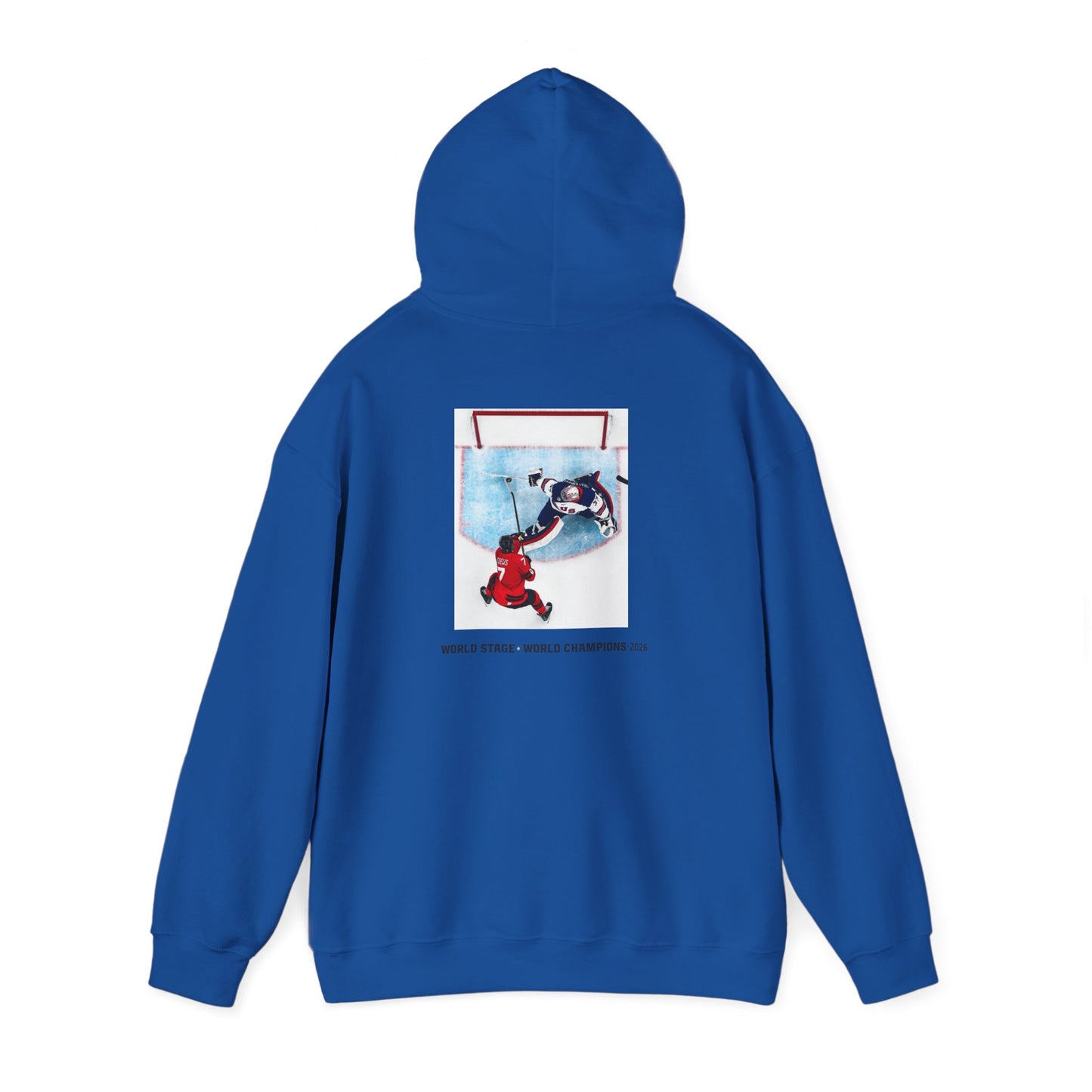Hockey Goalie Hoodie – Vintage USA Shield & Save Graphic Sweatshirt