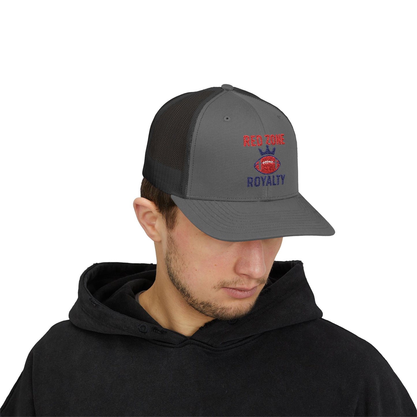 Red Zone Royalty Snapback Trucker Cap, Sports Hat, Football Fan Gear, Gift for Sports Lovers, Custom Embroidered Cap
