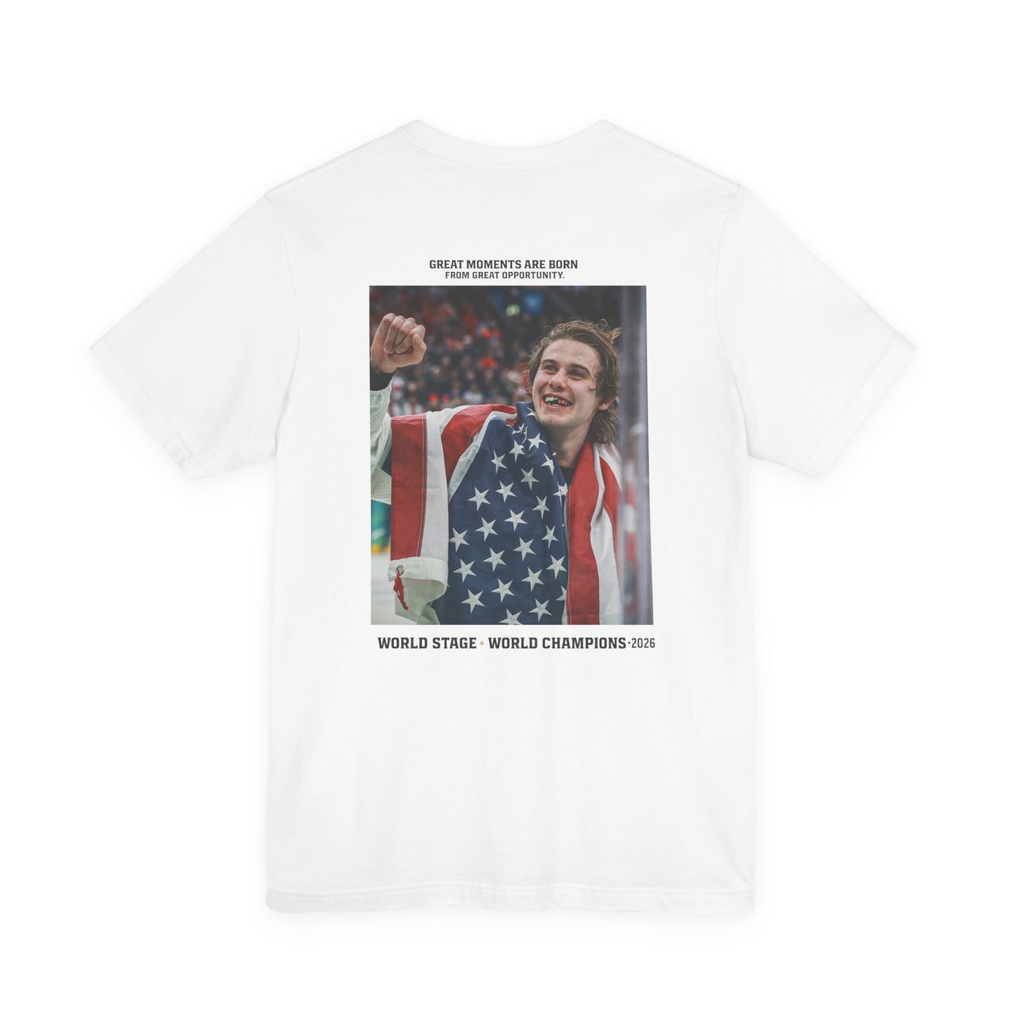 USA Champion Photo Tee — Patriotic Athlete Graphic T-Shirt